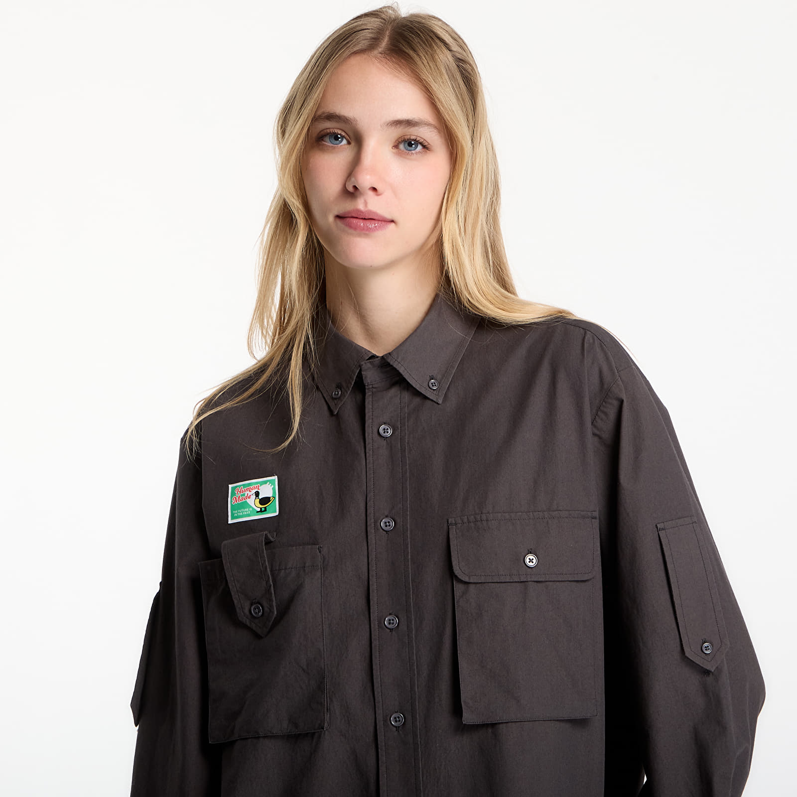 Pánské košile HUMAN MADE Hunting Shirt UNISEX Charcoal