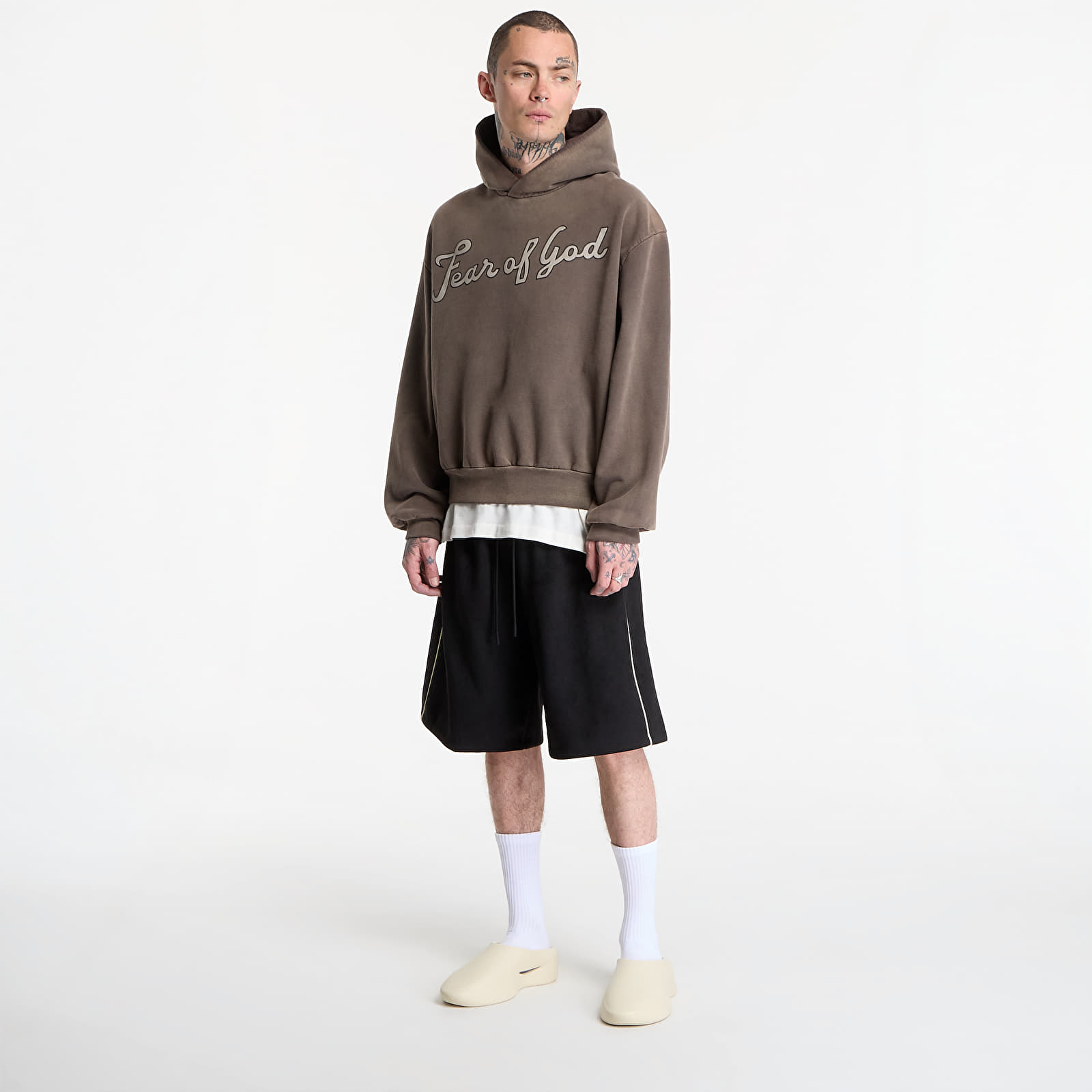 Hoodies für Männer Fear Of God 26 Classic Fit Half Raglan Hoodie Faded Brown