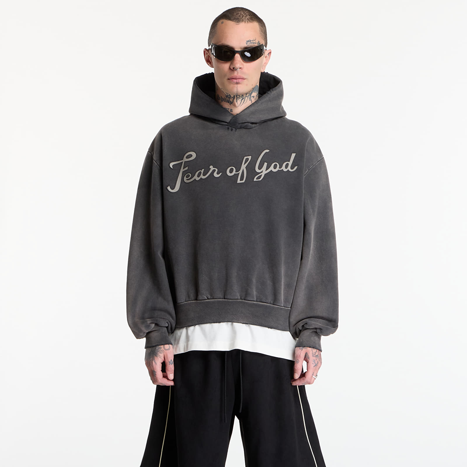 Hoodies für Männer Fear Of God 26 Classic Fit Half Raglan Hoodie Off Black