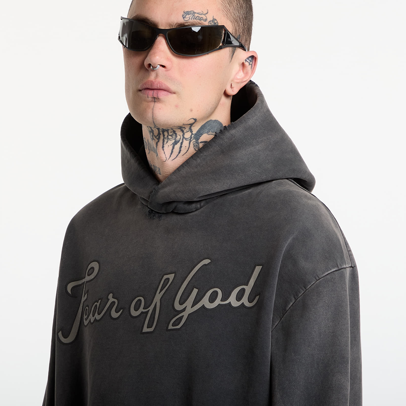 Hoodies für Männer Fear Of God 26 Classic Fit Half Raglan Hoodie Off Black