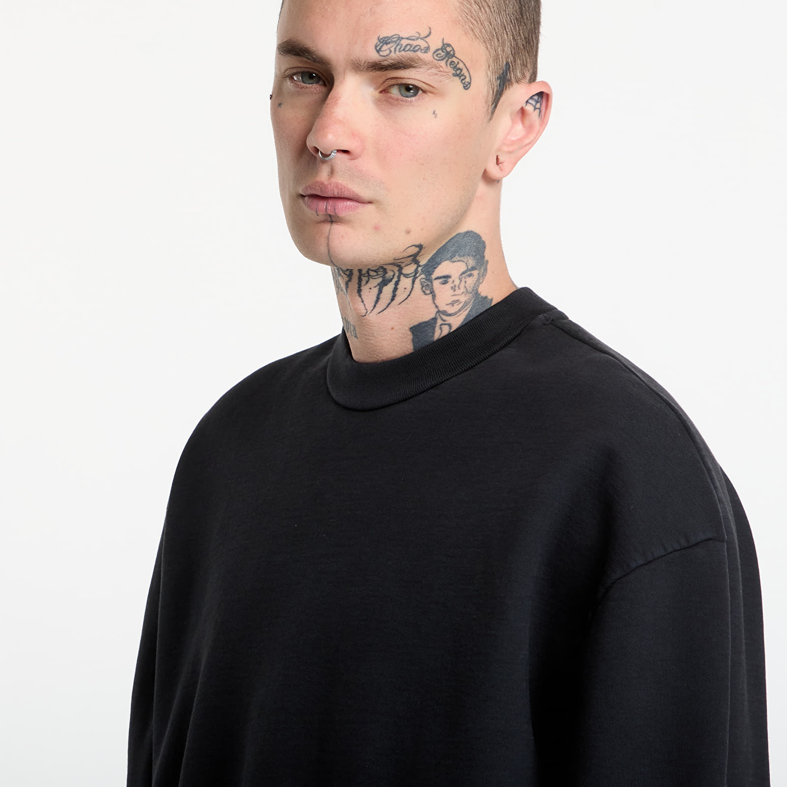 Moški hoodiji  Fear Of God Classic Fit Half Raglan Sweatshirt Black
