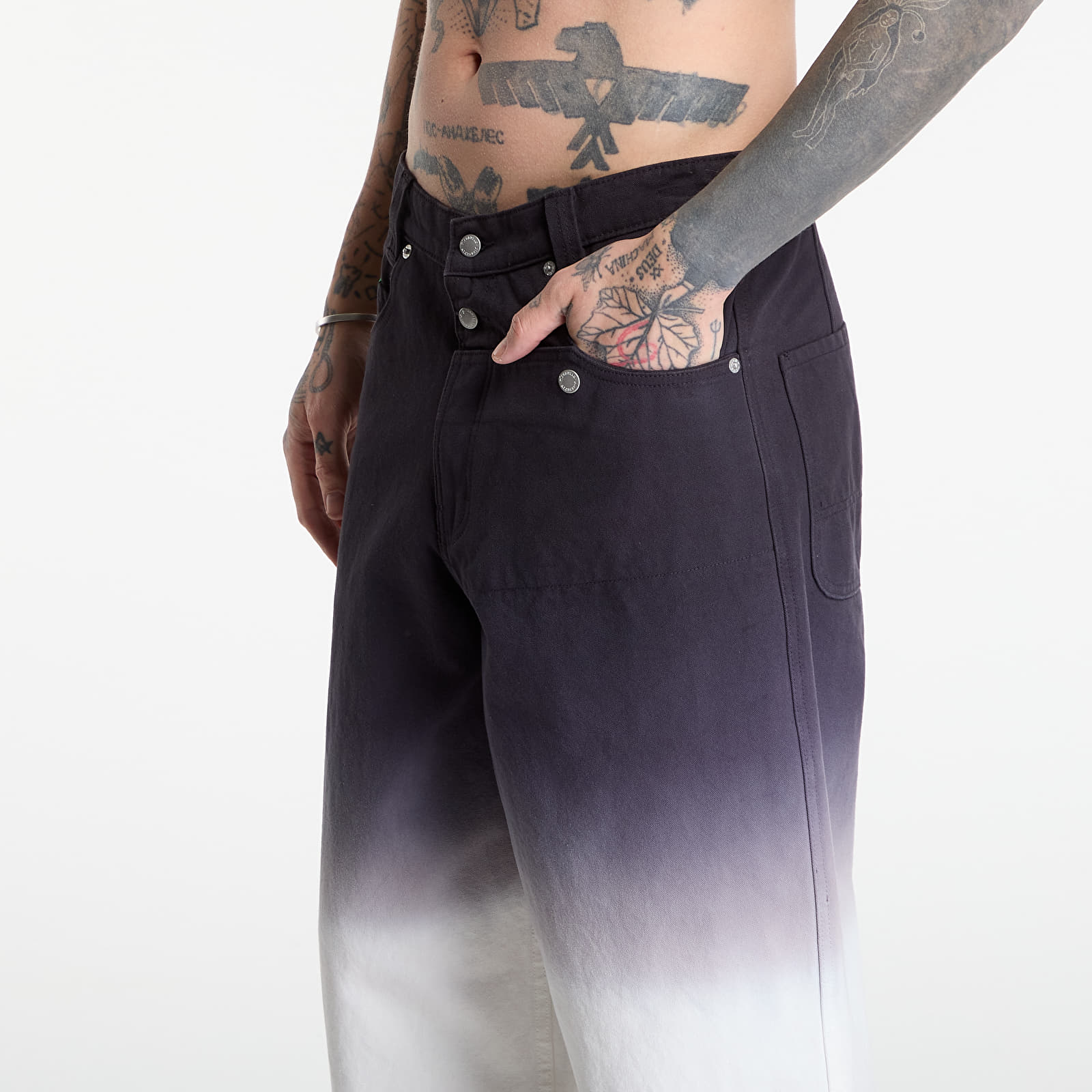 Kavbojke  PLEASURES Dipdye Work Pants Black