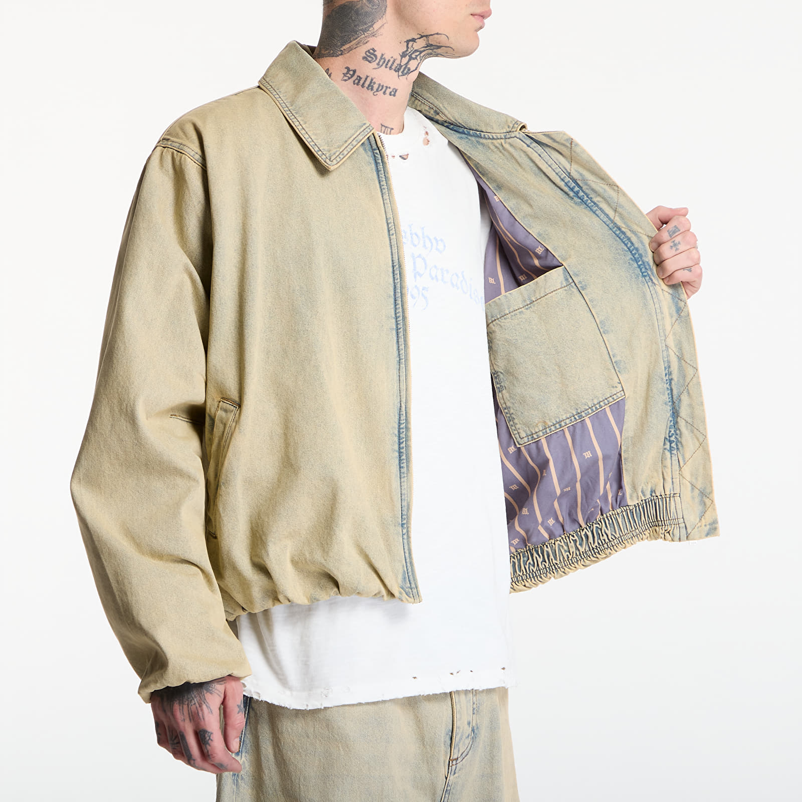 Striukės MISBHV Sand Washed Bomber Denim Jacket UNISEX Sand Washed