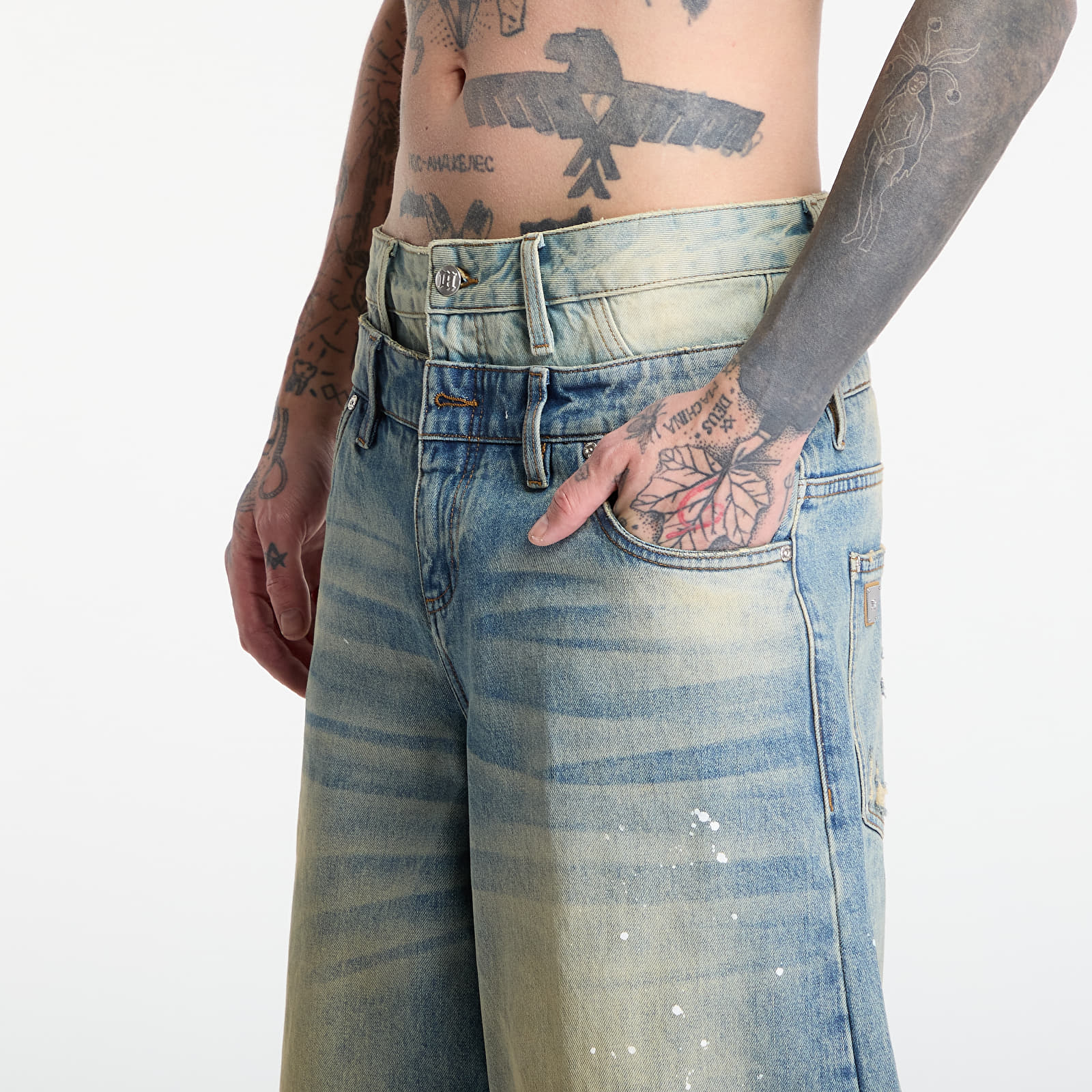 Kraťasy MISBHV 2In1 Denim Dirt Baggy Shorts Dirt Denim