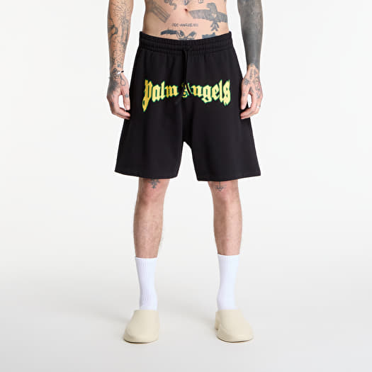 Pantaloni scurți Palm Angels Outline Logo Sweatshorts Black/ Yellow