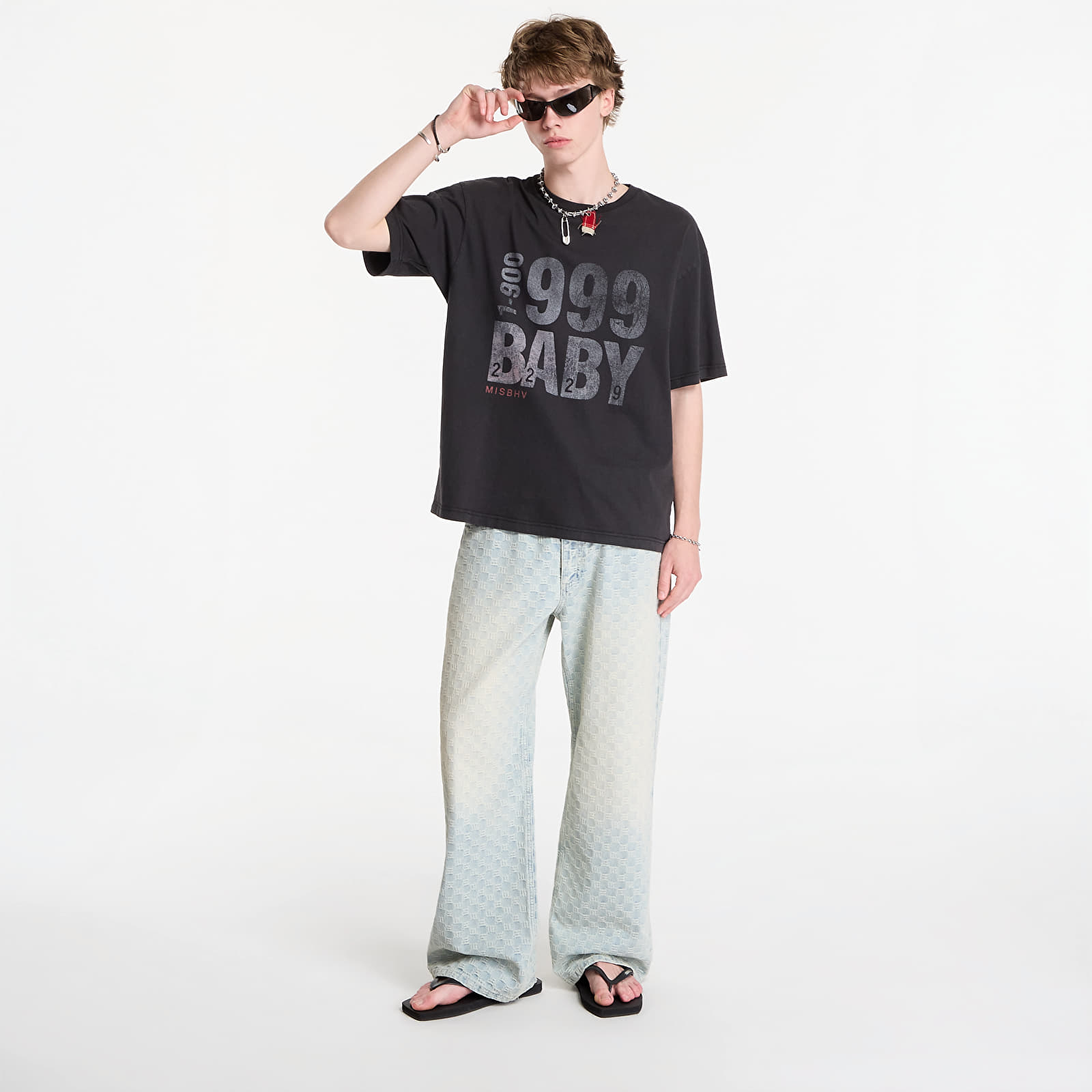 Marškinėliai MISBHV 999 Baby T-Shirt UNISEX Washed Black