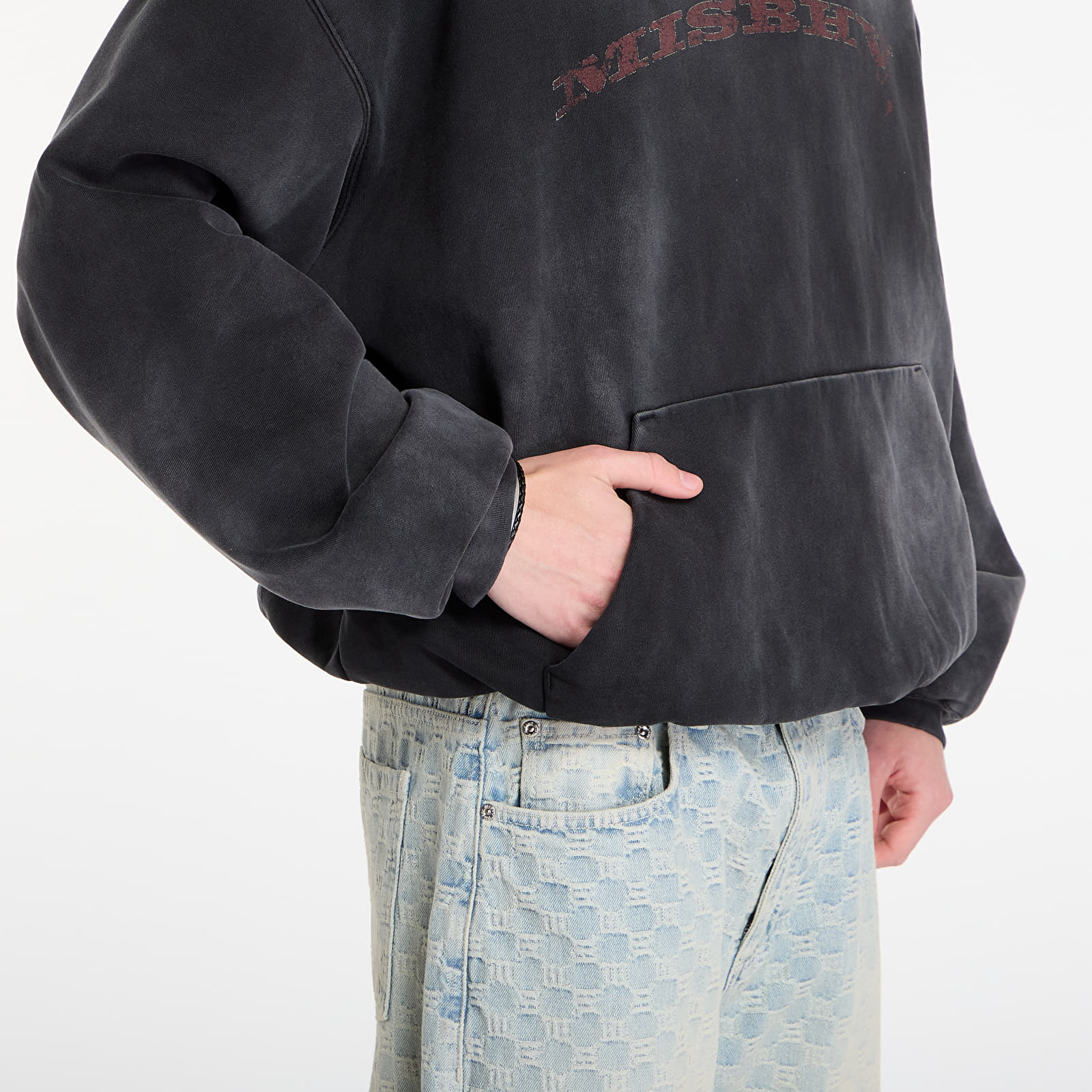 Džemperiai su gobtuvais ir džemperiai MISBHV Devil Misbhv Inflated Hoodie UNISEX Washed Grey