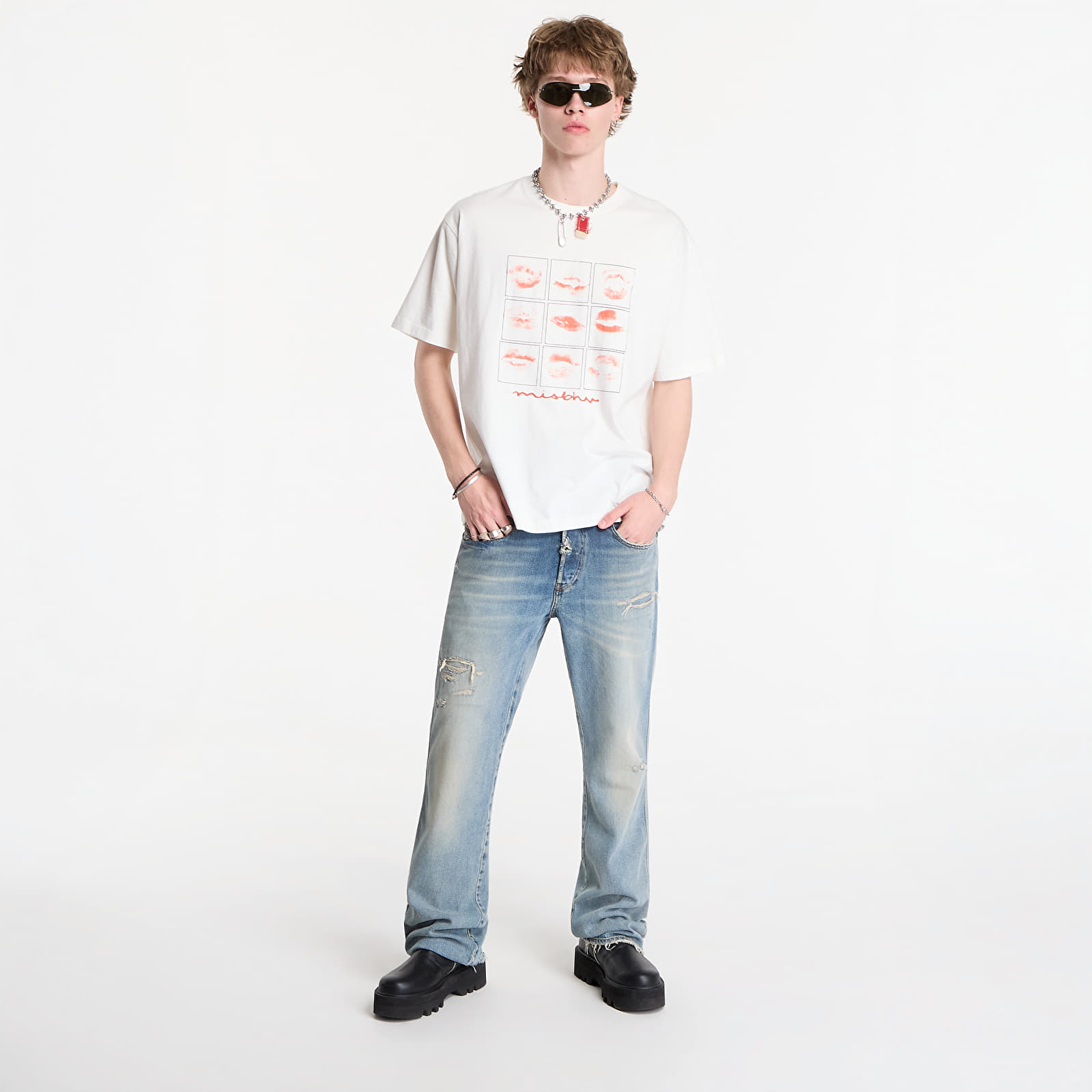 Tričká MISBHV Kiss Xoxo T-Shirt UNISEX Off White