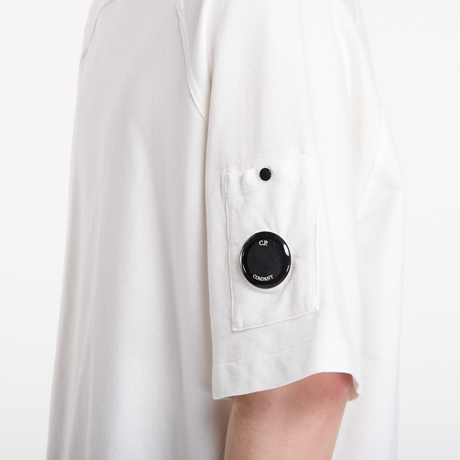 Truien C.P. Company Light Fleece Short Sleeve Sweatshirt Off White