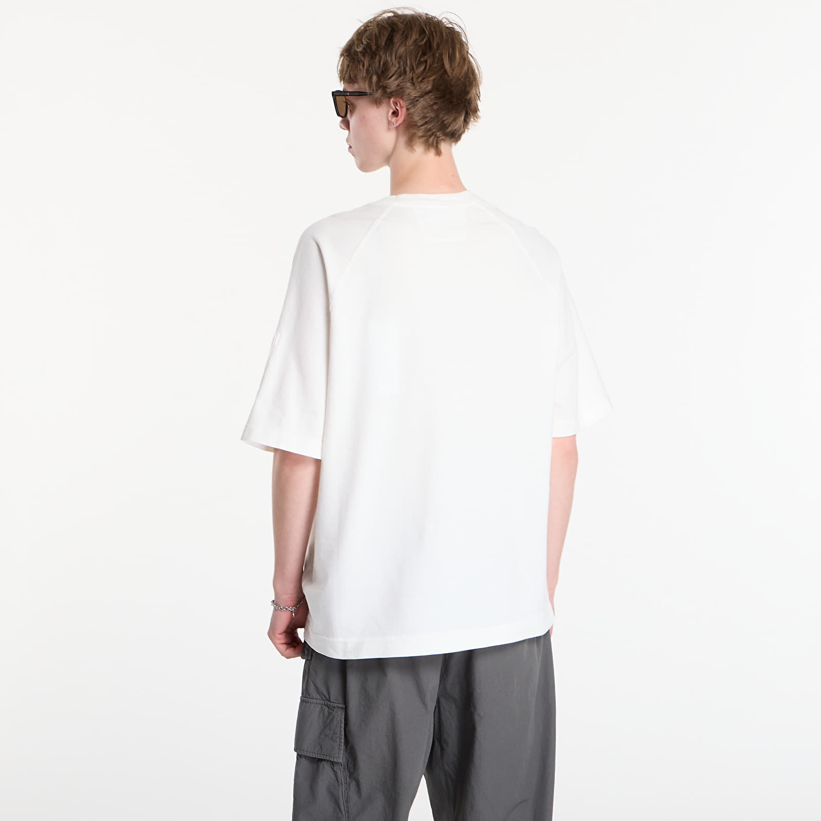 Truien C.P. Company Light Fleece Short Sleeve Sweatshirt Off White