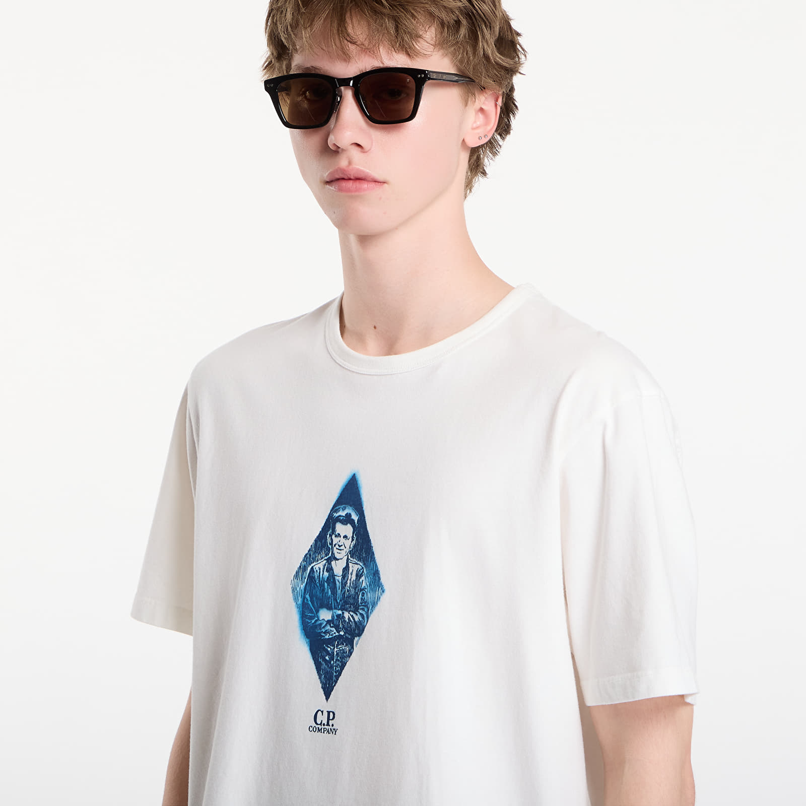 T-shirty męskie C.P. Company Compact 20/1 Jersey Short Sleeve British Sailor T-Shirt Off White