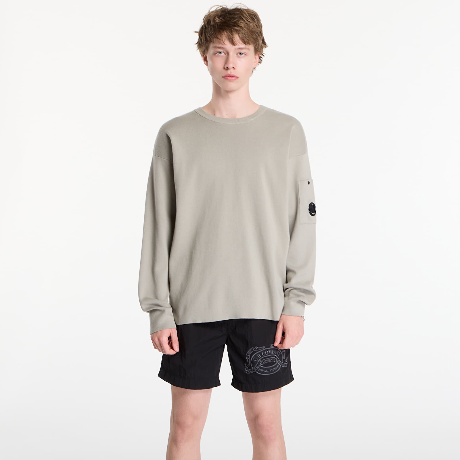 Sweaters voor heren C.P. Company Cotton Sea Island Lens Sweater Dove