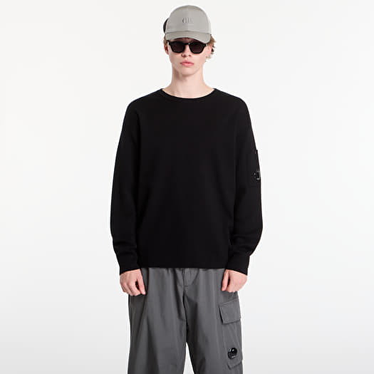 Sveter C.P. Company Cotton Sea Island Lens Sweater Black