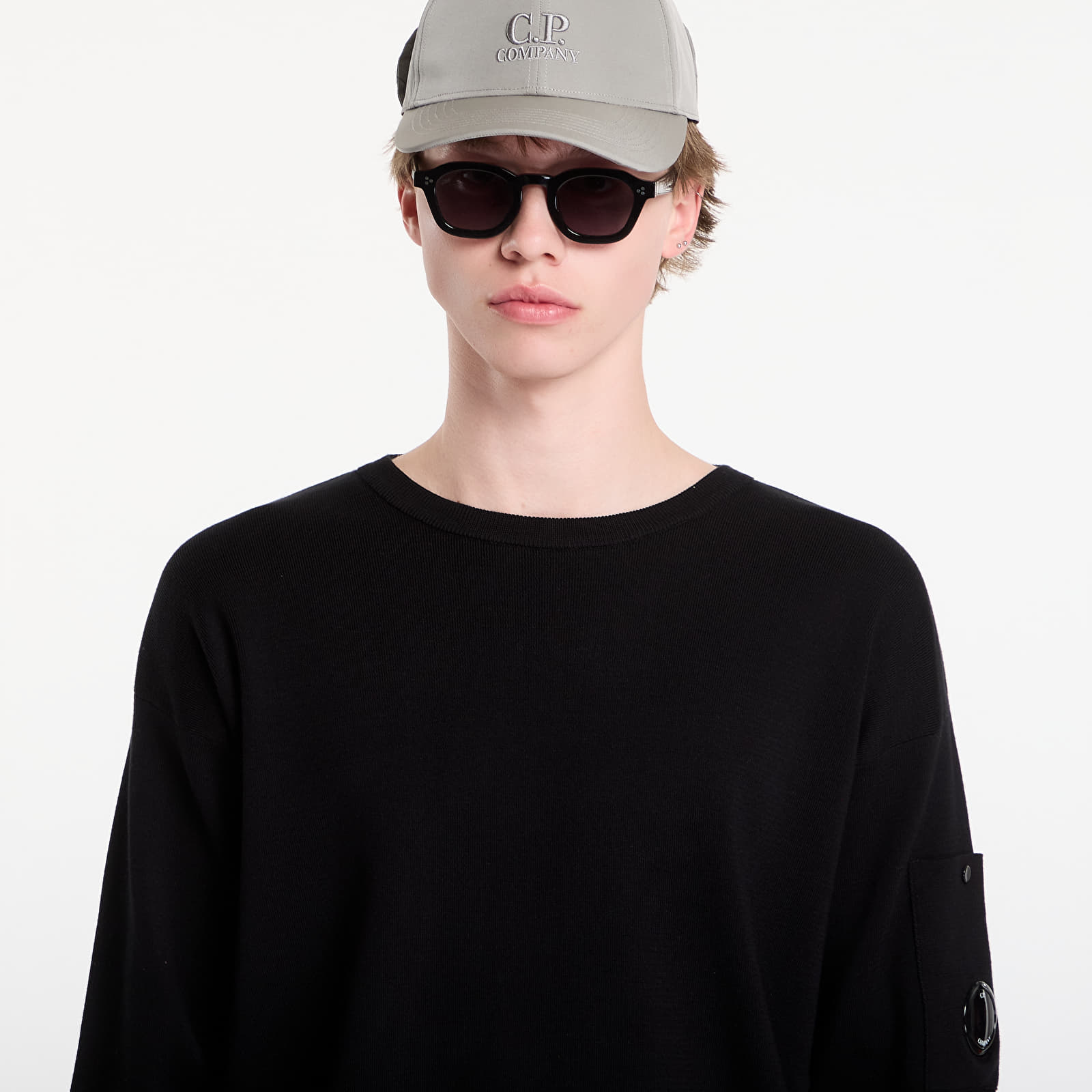 Pullover für Männer C.P. Company Cotton Sea Island Lens Sweater Black