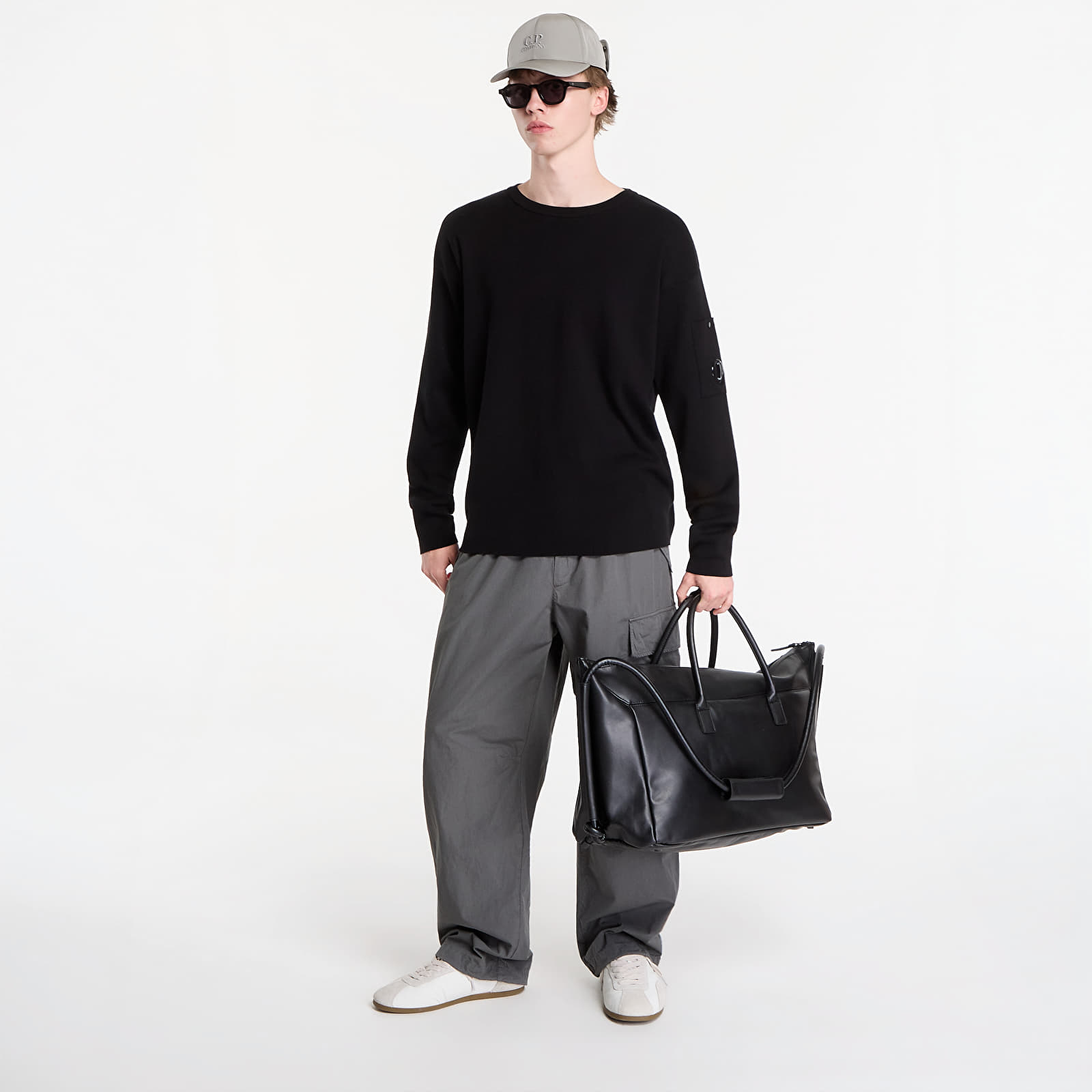 Pullover für Männer C.P. Company Cotton Sea Island Lens Sweater Black