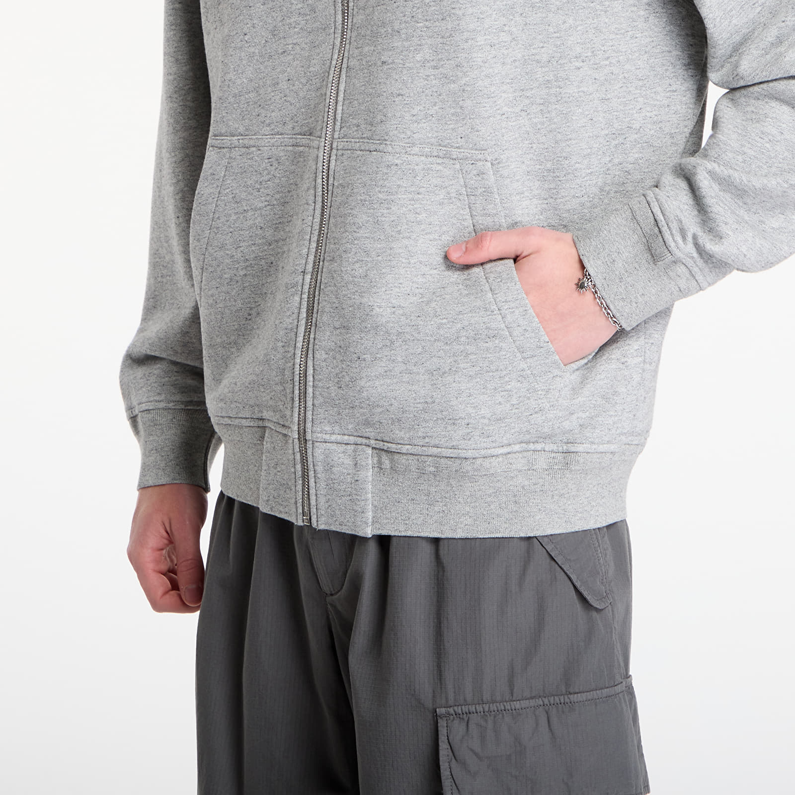 Moški hoodiji  C.P. Company Diagonal Raised Fleece Zip Hooded Sweatshirt Greystone