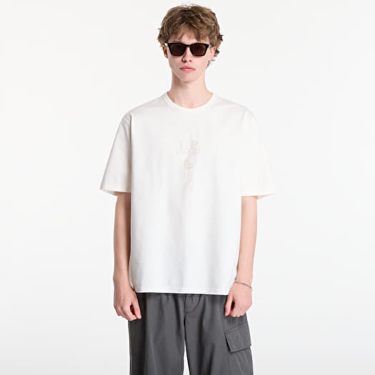 T-paita C.P. Company Mercerized Jersey 30/2 Twisted Short Sleeve Logo T-Shirt Gauze White