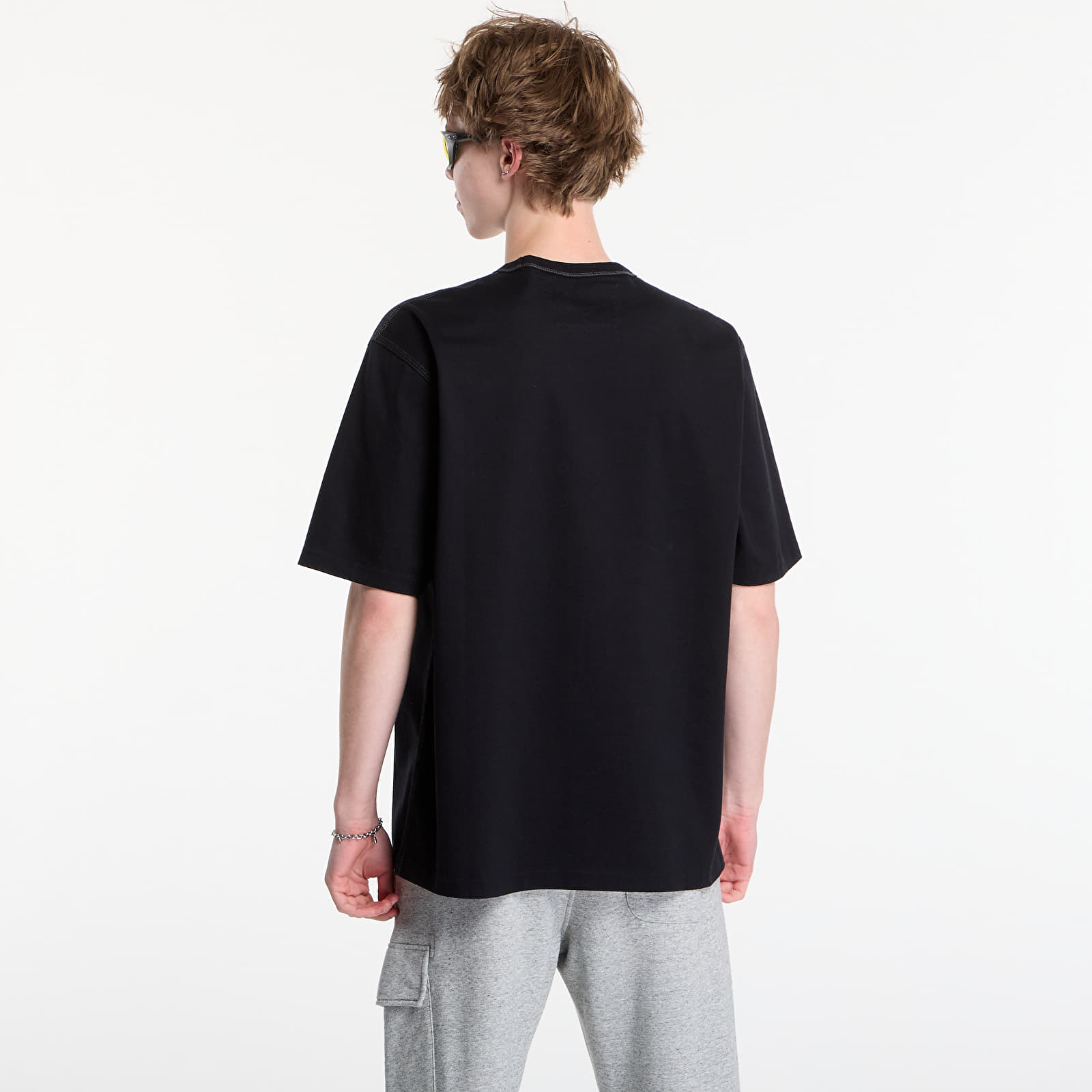 Pánske tričká C.P. Company Mercerized Jersey 30/2 Twisted Short Sleeve Logo T-Shirt Black