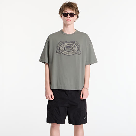 T-shirt C.P. Company 20/1 Jersey Short Sleeve Boxy Logo T-Shirt Gunmetal
