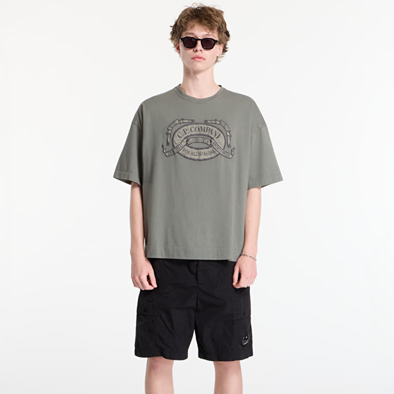 T-shirt C.P. Company 20/1 Jersey Short Sleeve Boxy Logo T-Shirt Gunmetal