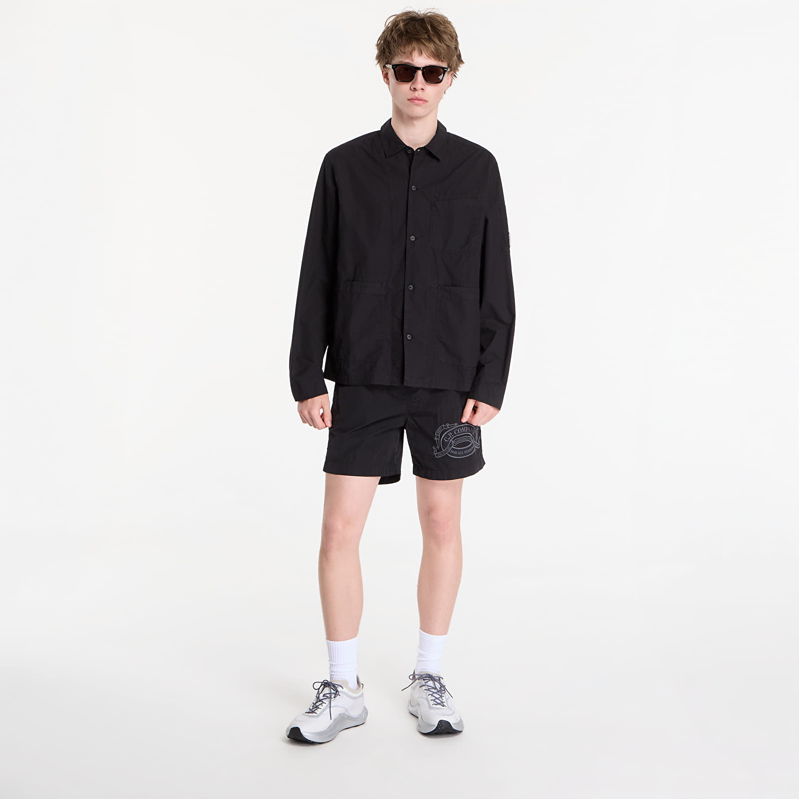 Badehosen - Männer C.P. Company Eco-Chrome R Graphic Embroidery Swim Shorts Black