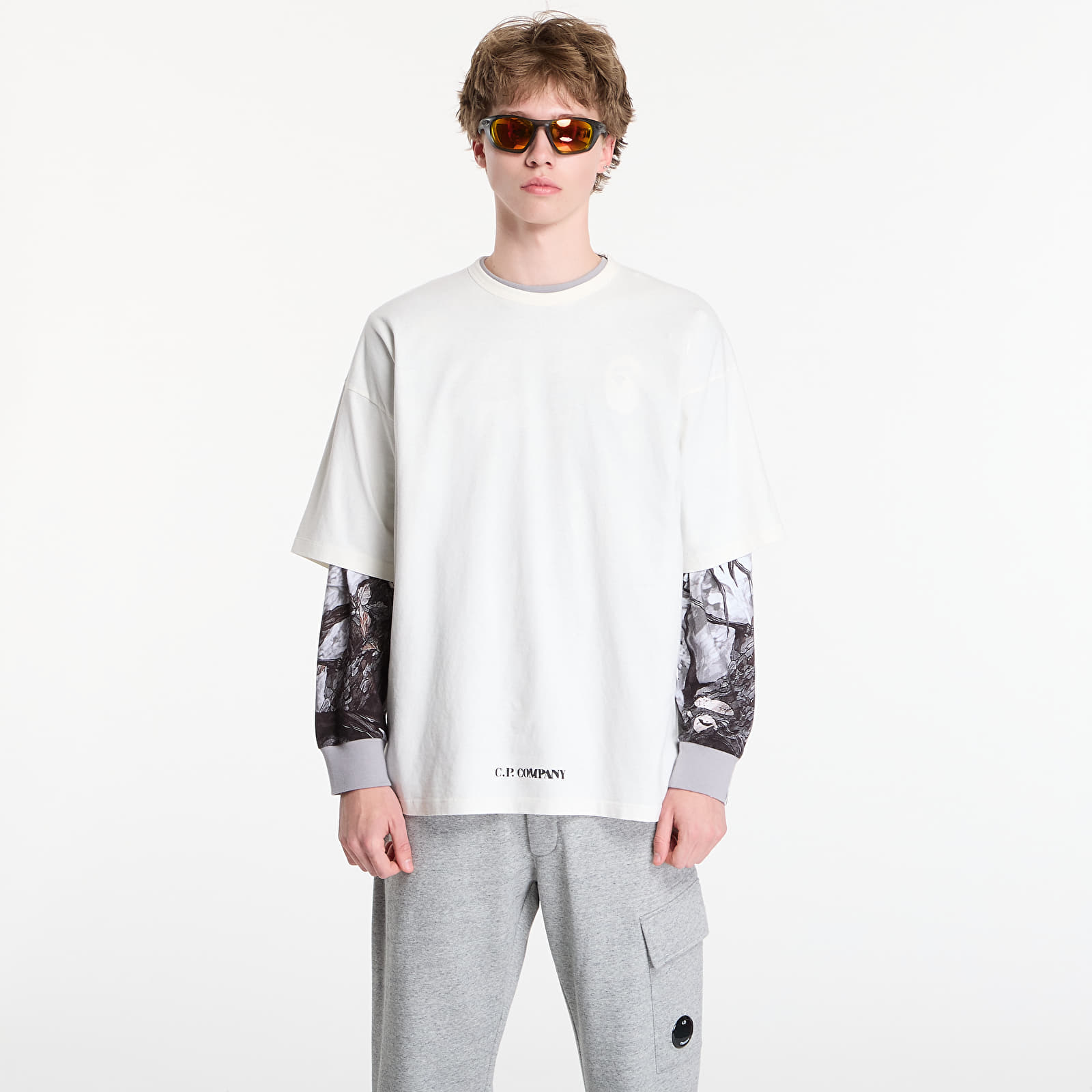T-shirty męskie C.P. Company 1020 Jersey Short Sleeve Stencil T-Shirt Gauze White