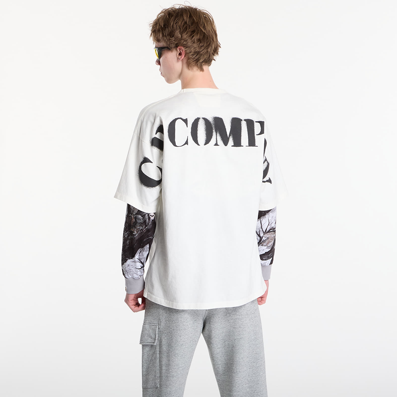 T-shirty męskie C.P. Company 1020 Jersey Short Sleeve Stencil T-Shirt Gauze White