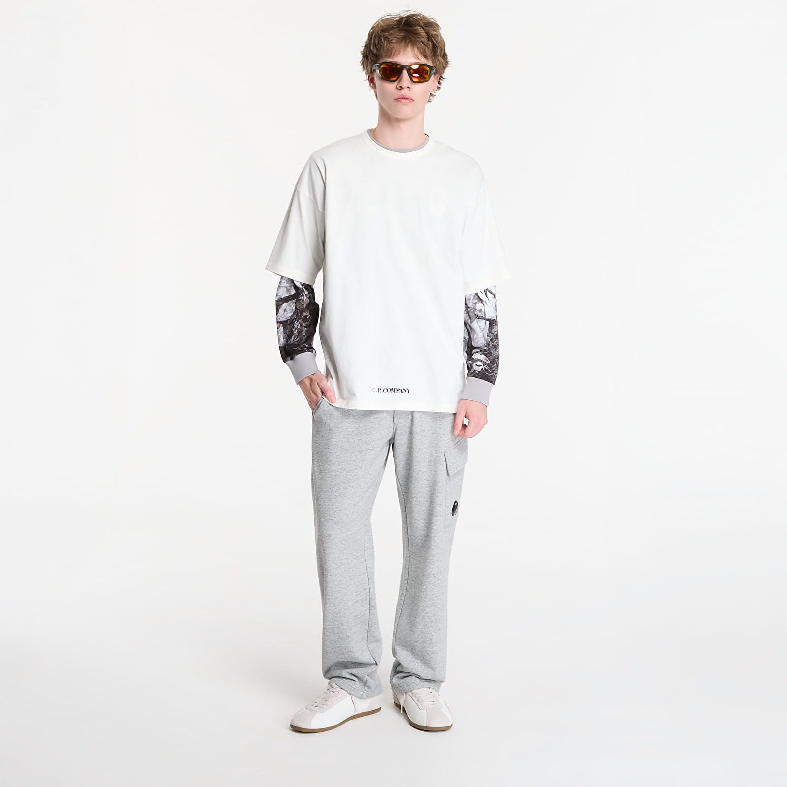 T-shirty męskie C.P. Company 1020 Jersey Short Sleeve Stencil T-Shirt Gauze White