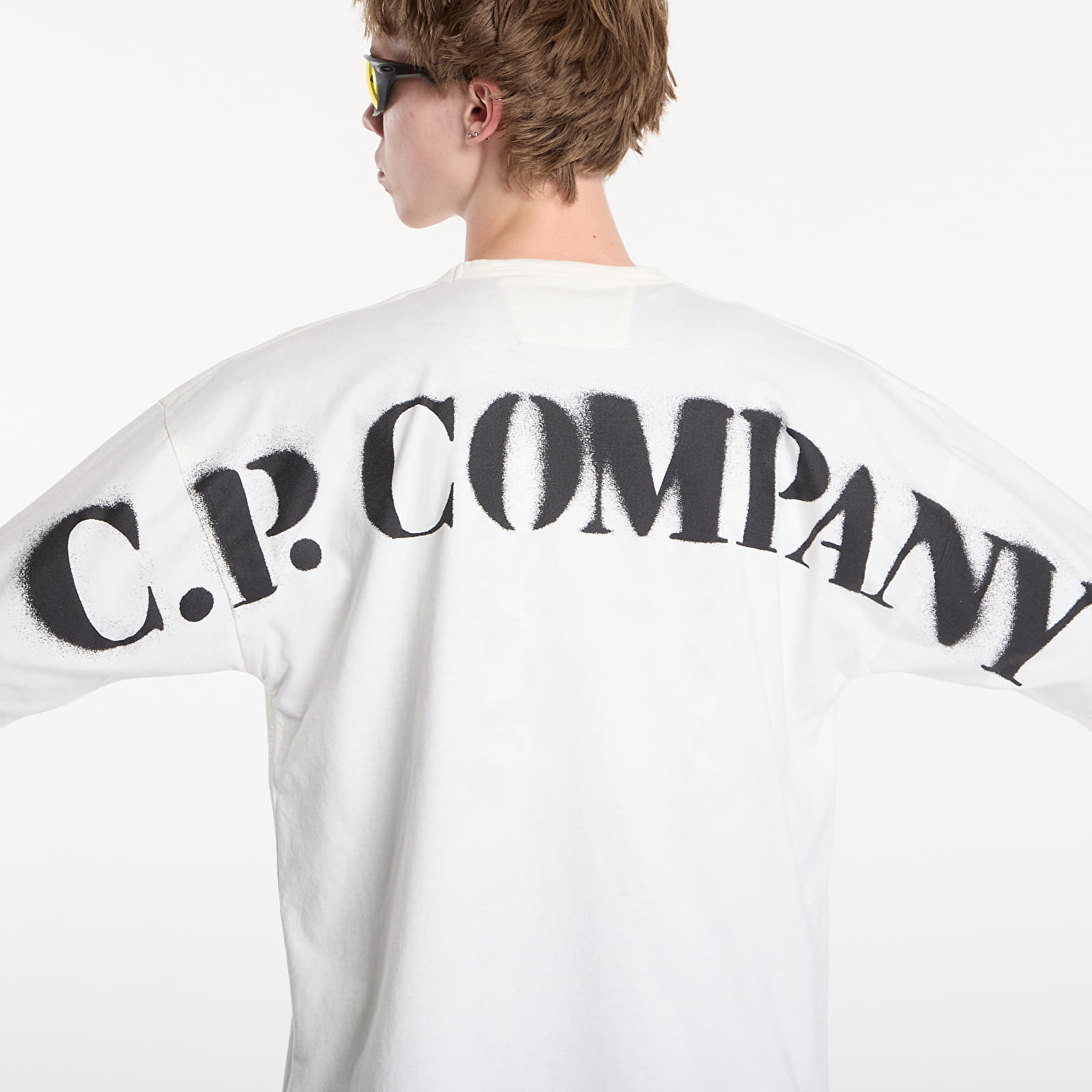 T-shirty męskie C.P. Company 1020 Jersey Short Sleeve Stencil T-Shirt Gauze White