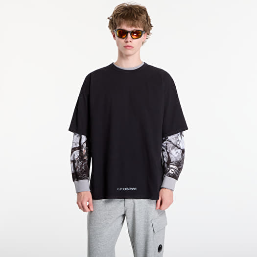 T-shirt C.P. Company 1020 Jersey Short Sleeve Stencil T-Shirt Black