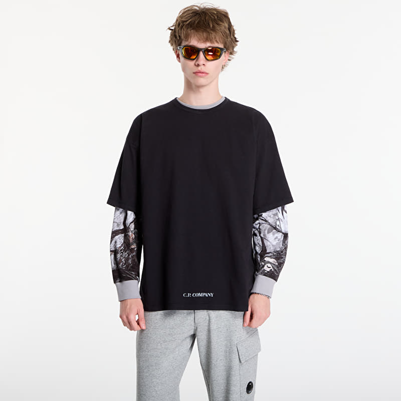 T-shirt C.P. Company 1020 Jersey Short Sleeve Stencil T-Shirt Black