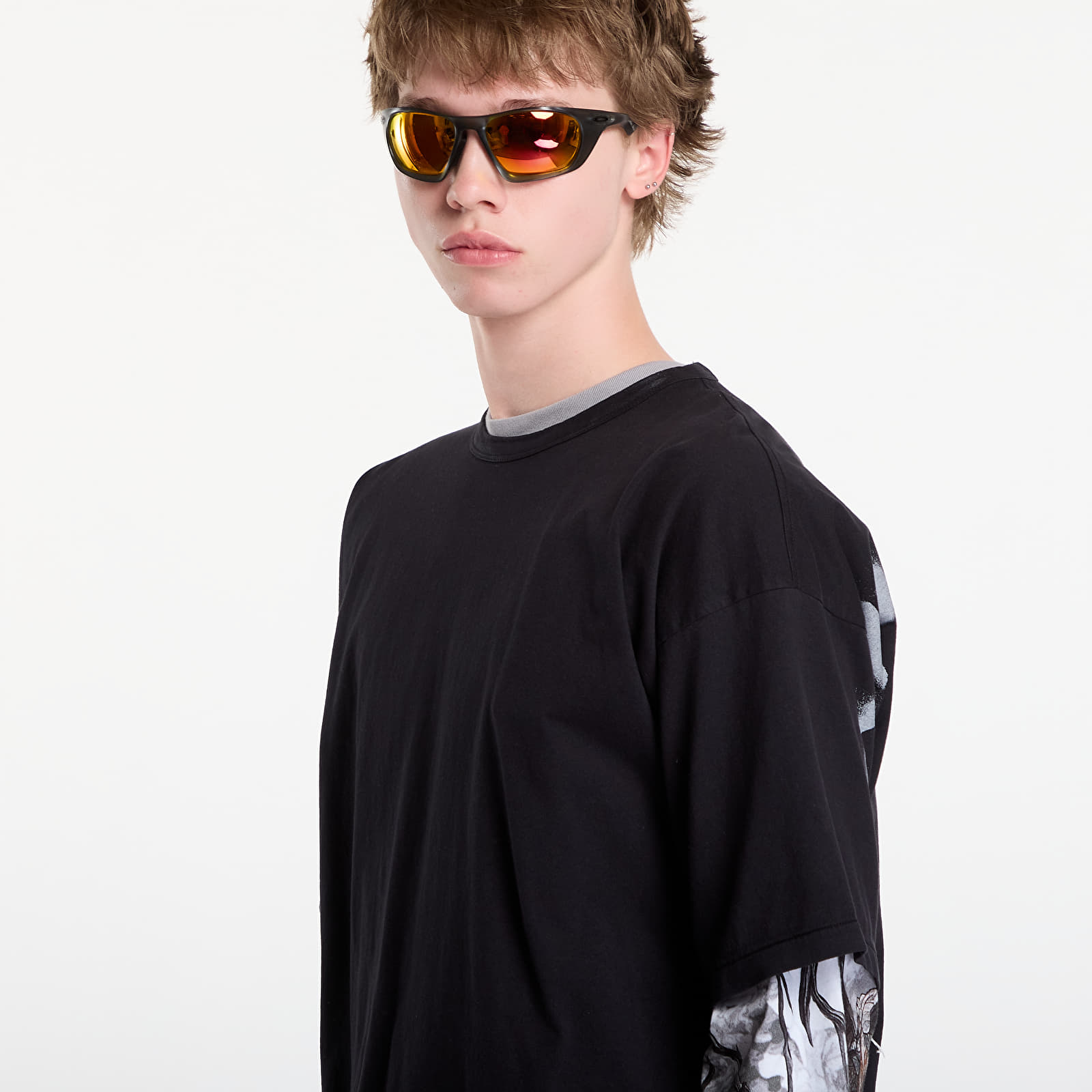 Pánske tričká C.P. Company 1020 Jersey Short Sleeve Stencil T-Shirt Black
