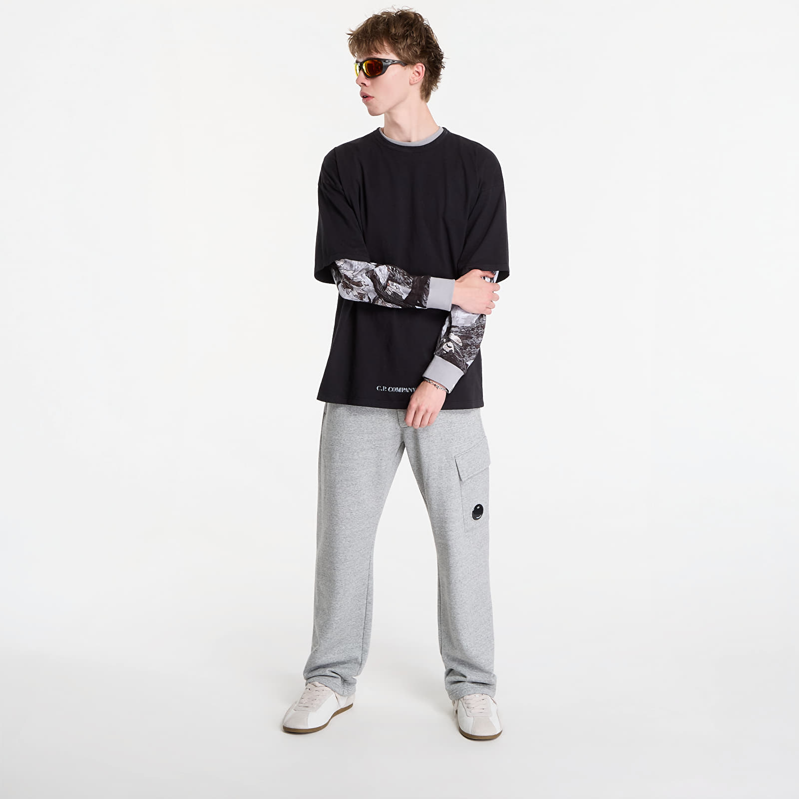 Pánske tričká C.P. Company 1020 Jersey Short Sleeve Stencil T-Shirt Black