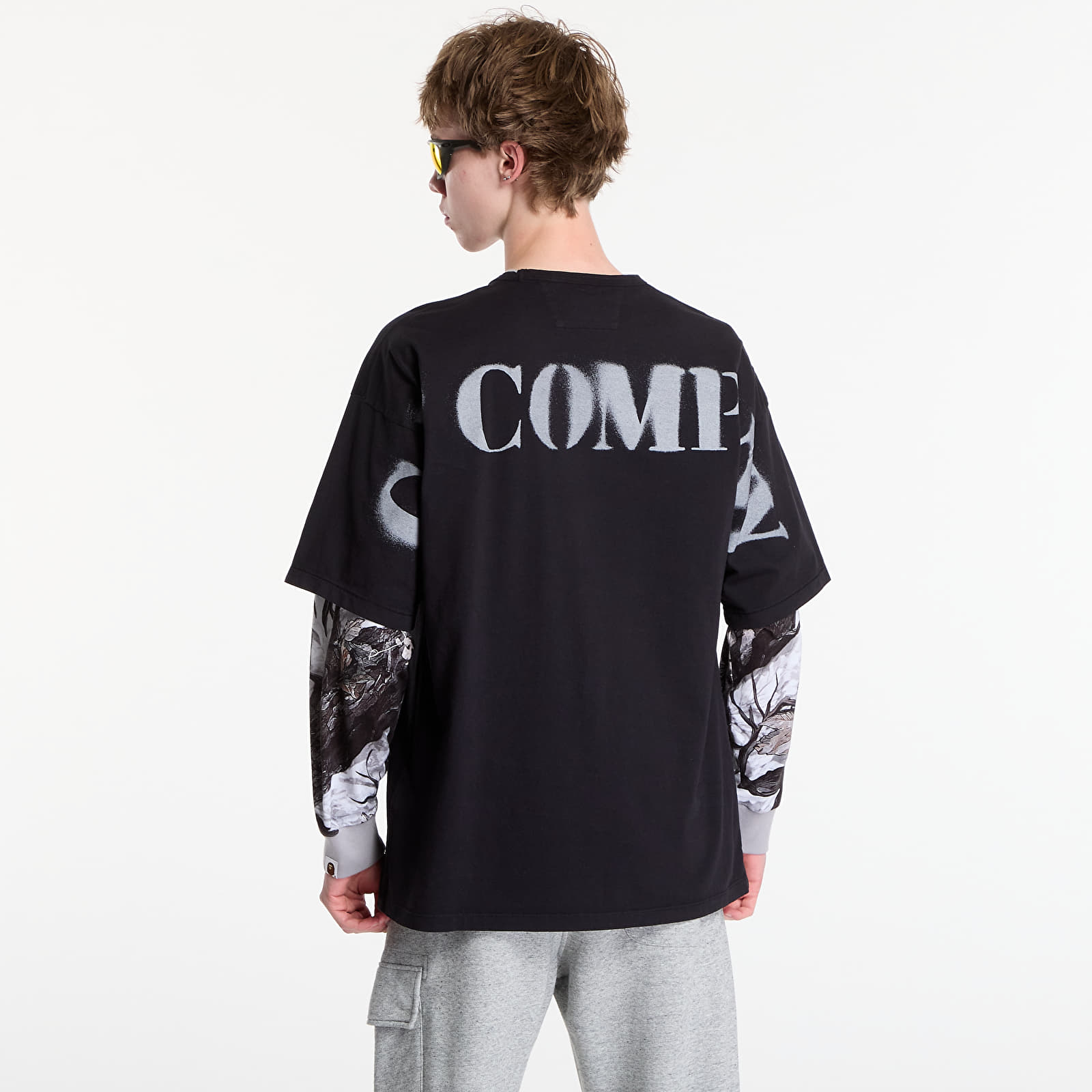Pánske tričká C.P. Company 1020 Jersey Short Sleeve Stencil T-Shirt Black