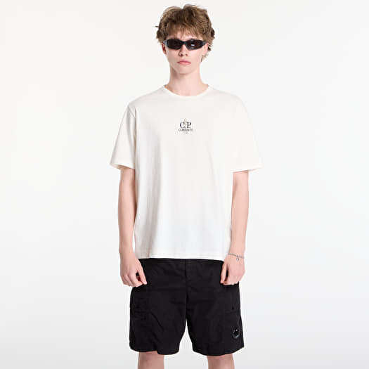 T-paita C.P. Company 1020 Jersey Short Sleeve Embroidery T-Shirt Gauze White