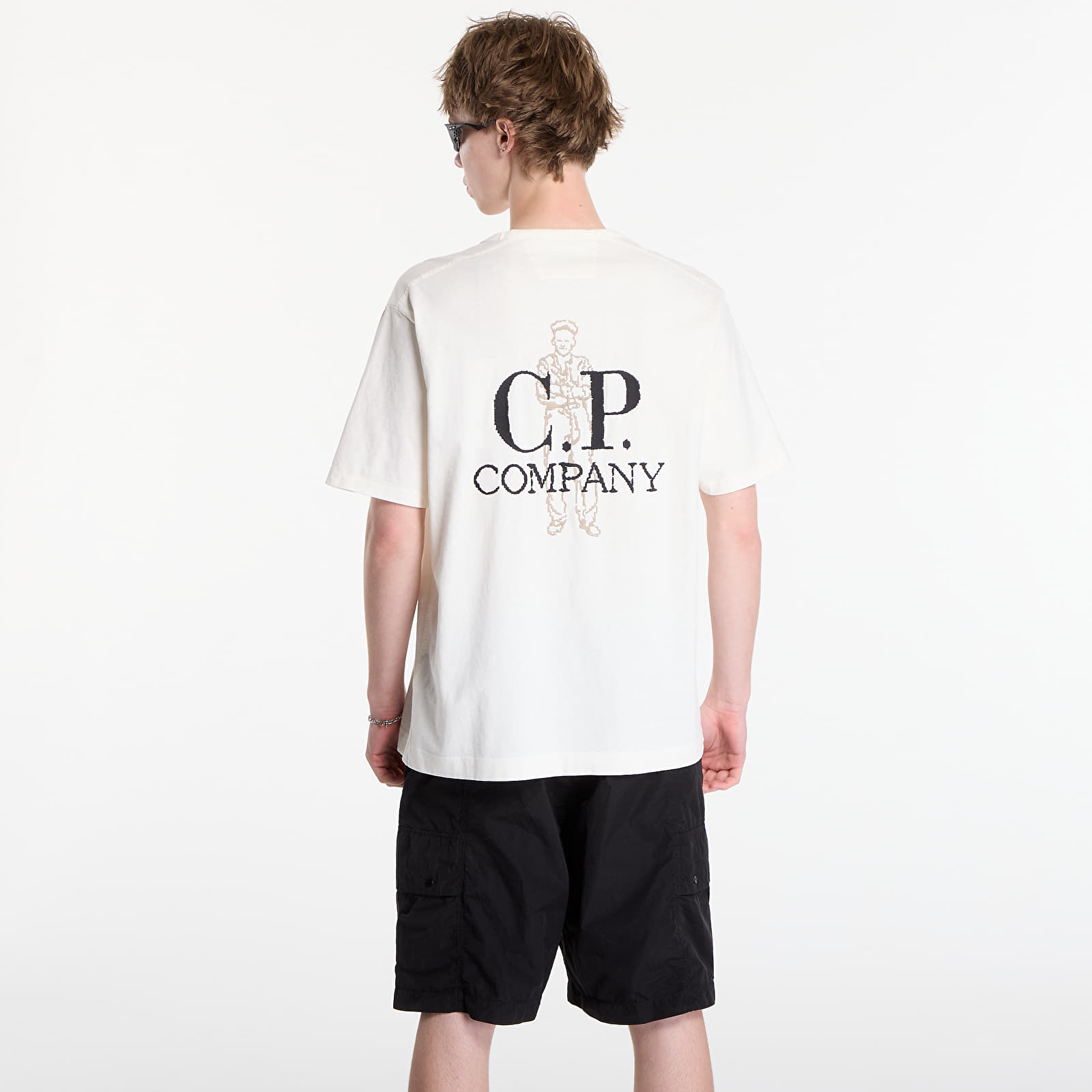 T-shirty męskie C.P. Company 1020 Jersey Short Sleeve Embroidery T-Shirt Gauze White