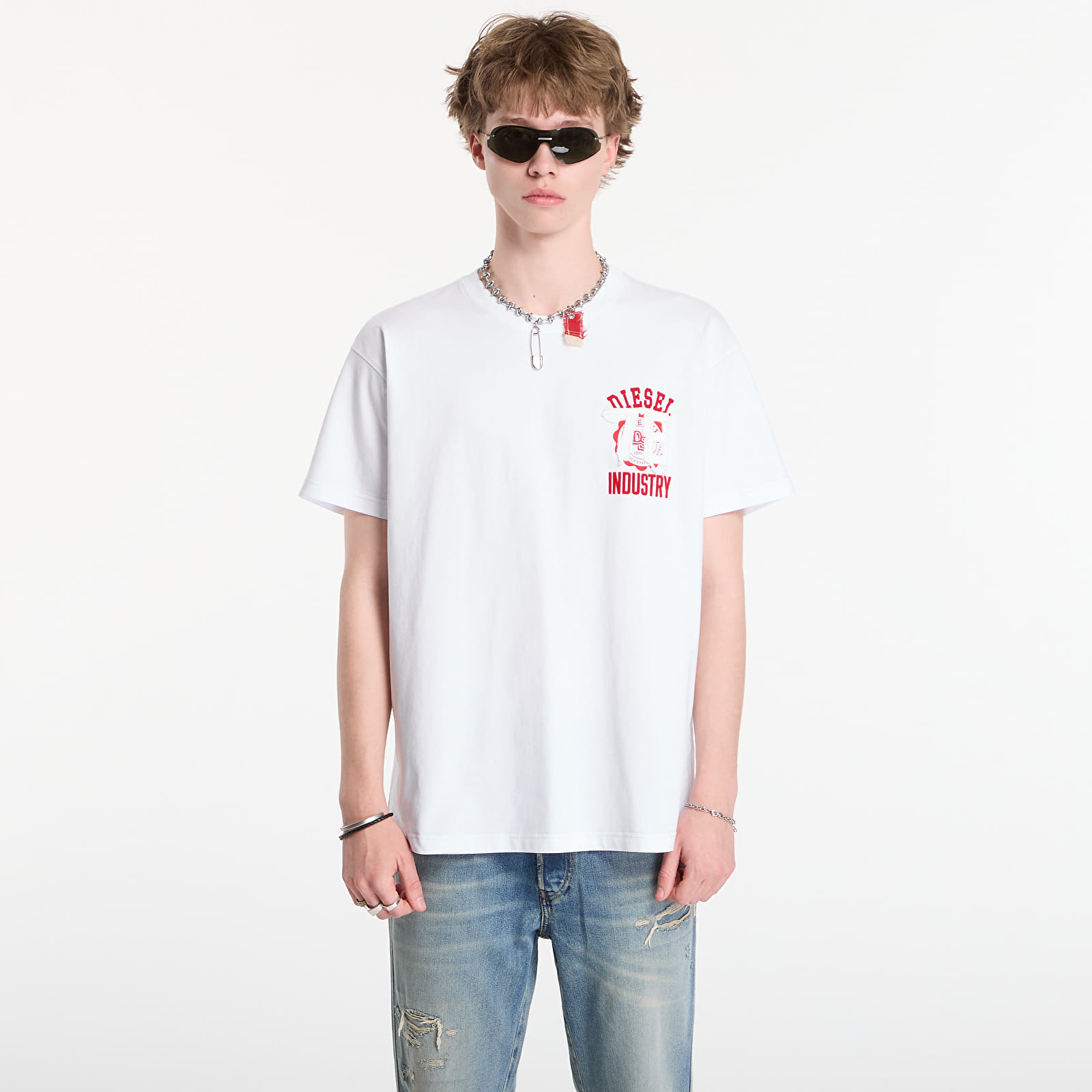 T-shirts för män Diesel T-Norm-V14 T-Shirt White