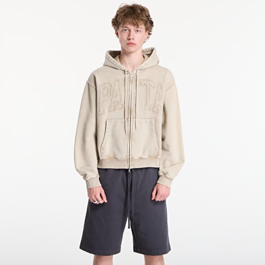 Sweatshirt Patta Loopback Logo Zip Hooded Sweater UNISEX Irish Cream