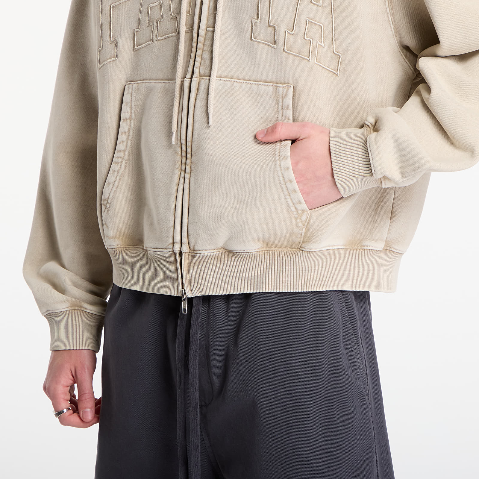 Sweatshirts Patta Loopback Logo Zip Hooded Sweater UNISEX Irish Cream