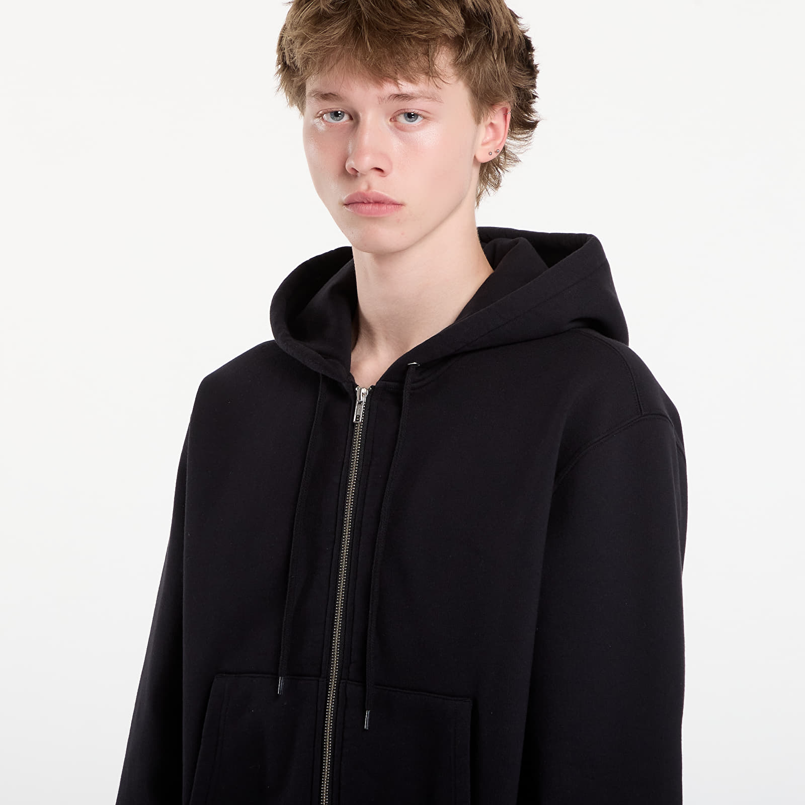 Kapuutsikud ja kampsunid Patta Embro Classic Zip Up Hooded Sweater UNISEX Black