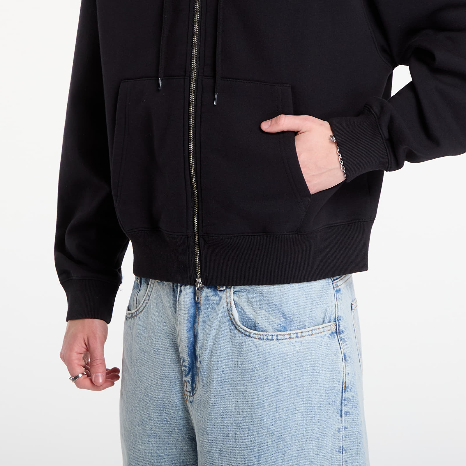 Kapuutsikud ja kampsunid Patta Embro Classic Zip Up Hooded Sweater UNISEX Black