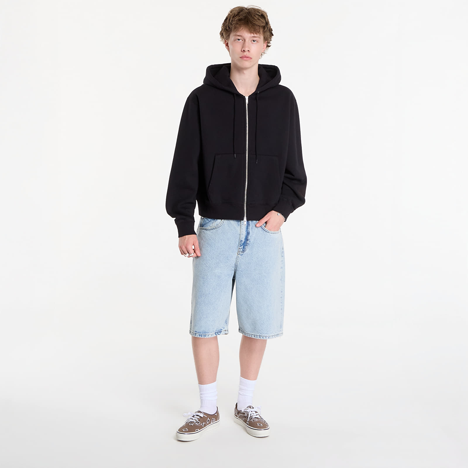 Kapuutsikud ja kampsunid Patta Embro Classic Zip Up Hooded Sweater UNISEX Black