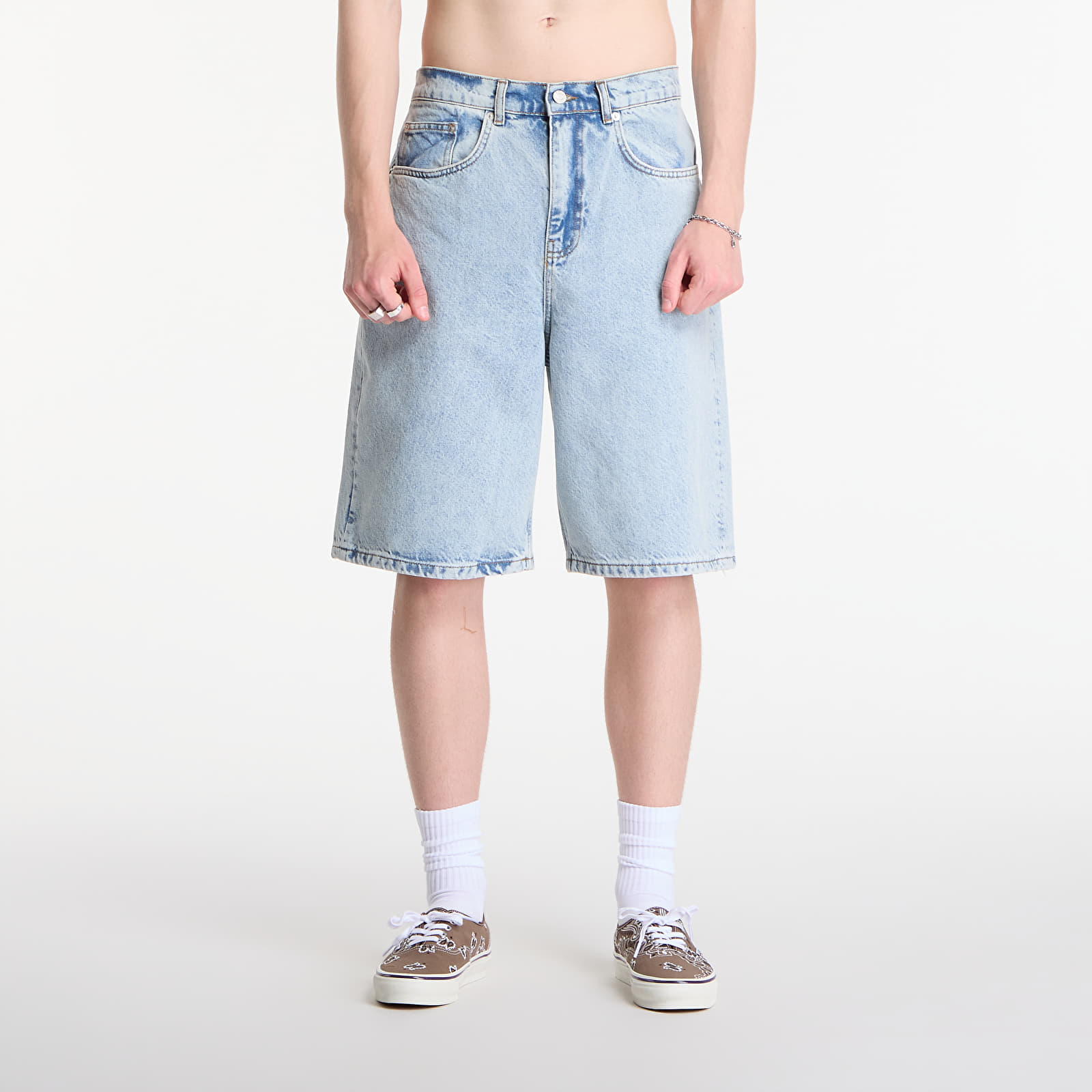 Šorti Patta Light Wash Denim Shorts Light Blue Denim