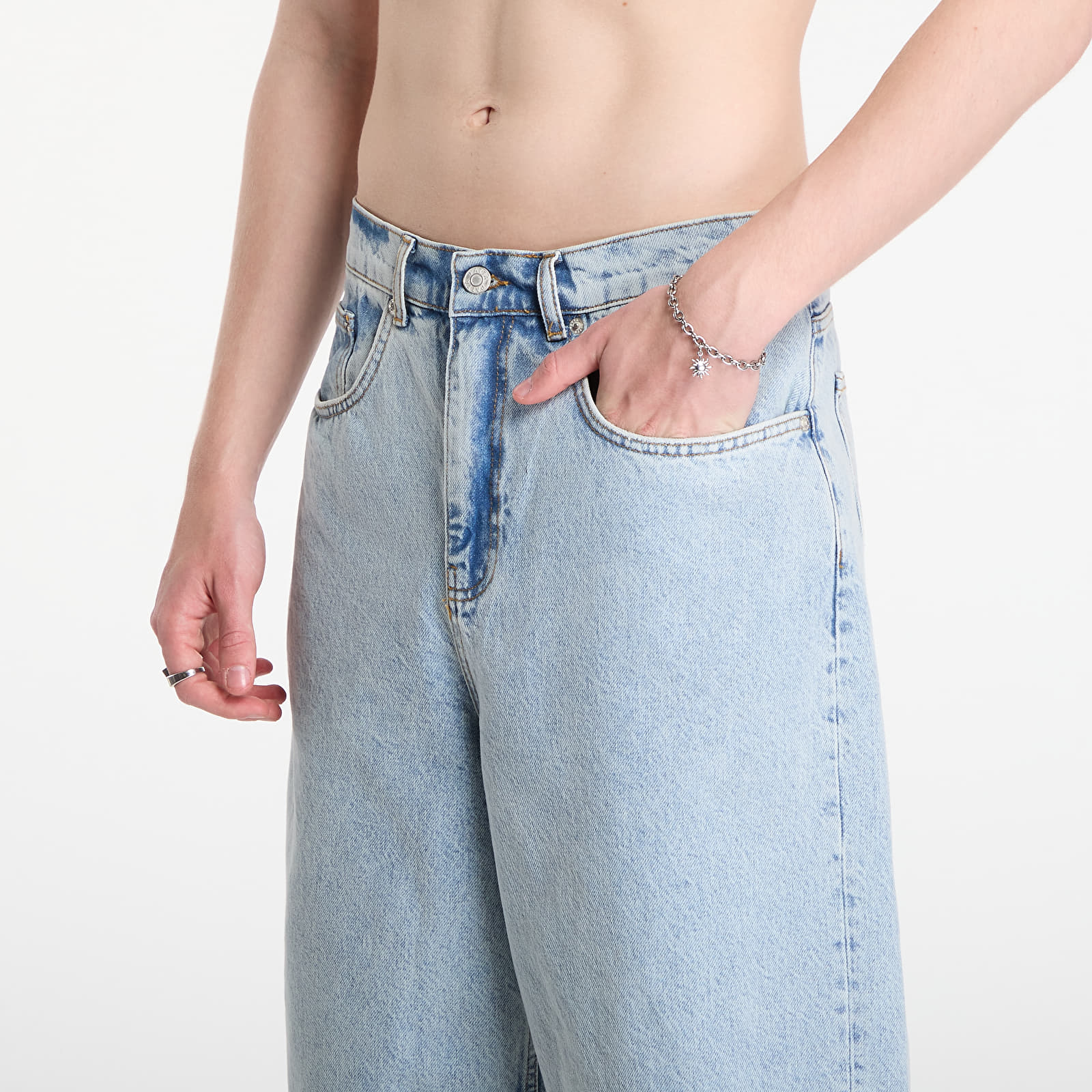 Šorti Patta Light Wash Denim Shorts Light Blue Denim
