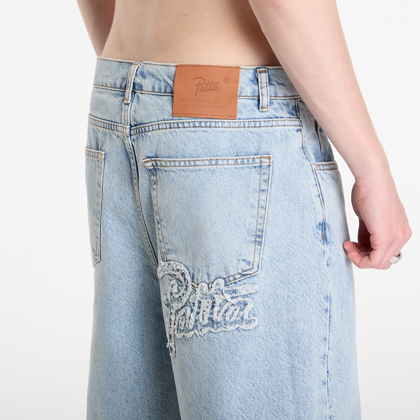 Šorti Patta Light Wash Denim Shorts Light Blue Denim