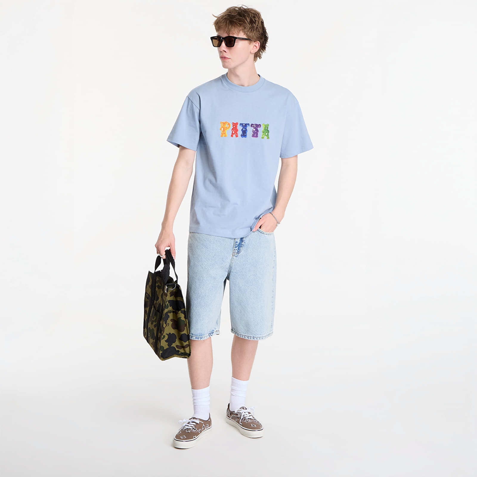 Šorti Patta Light Wash Denim Shorts Light Blue Denim