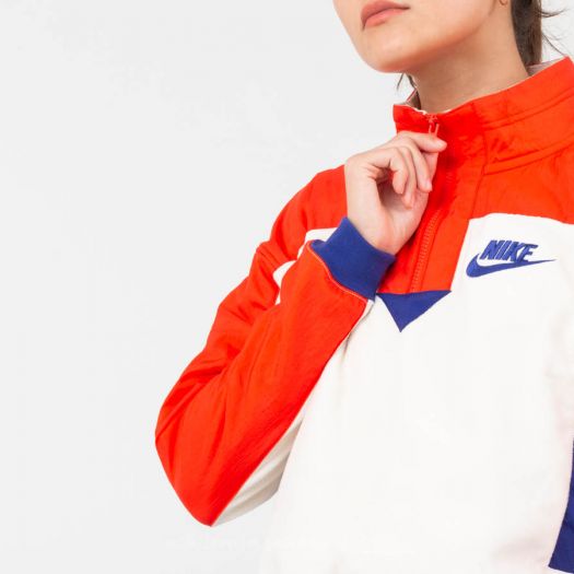 nike blue and orange polar fleece half zip sweatshirt