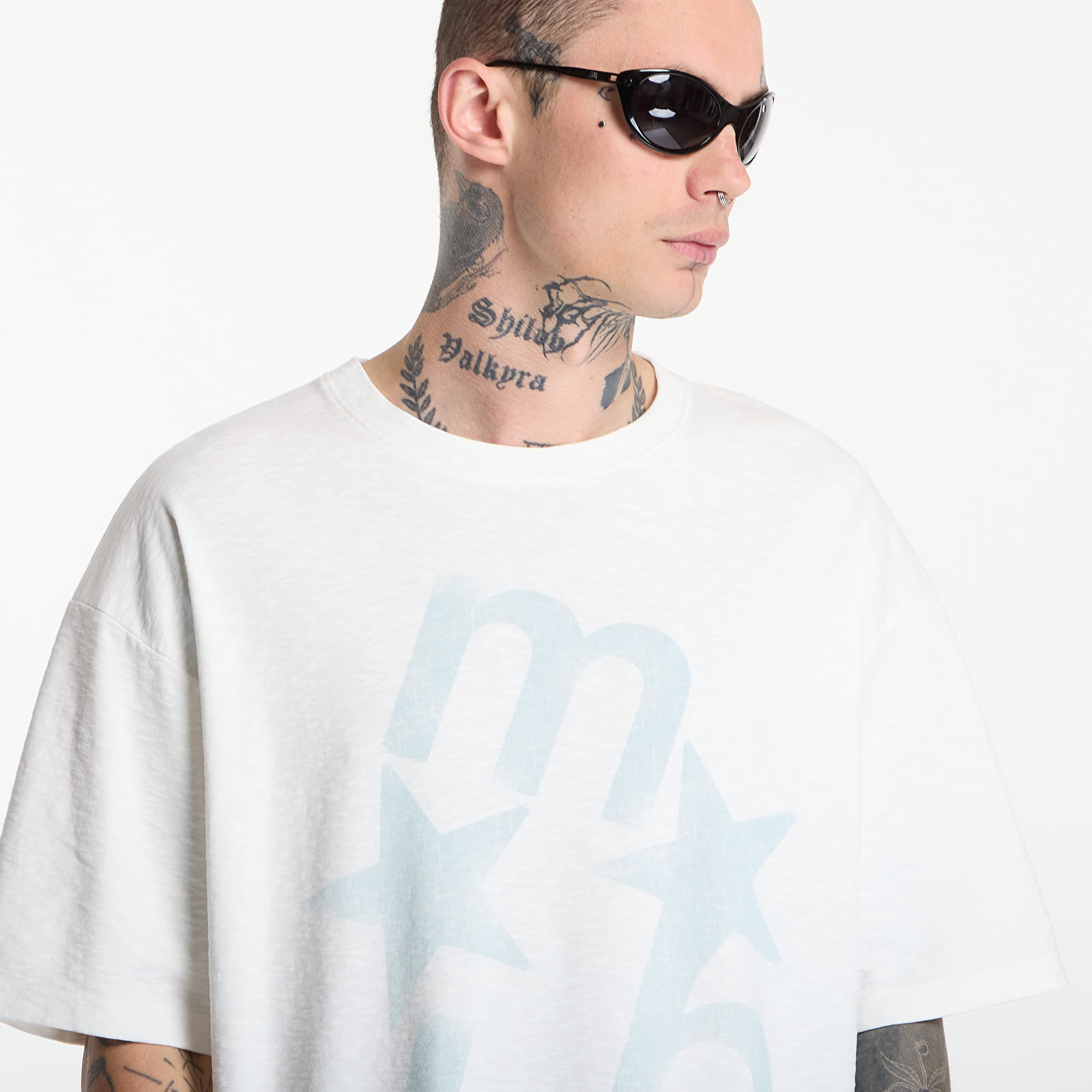 Marškinėliai MISBHV Distressed Mbh Star T-Shirt UNISEX Off White