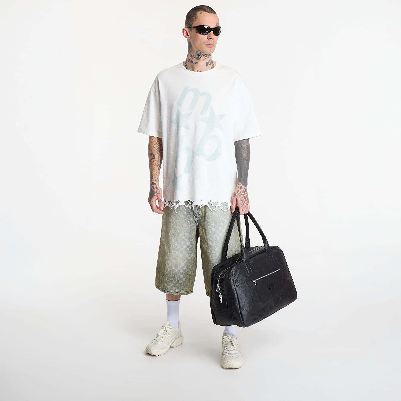Marškinėliai MISBHV Distressed Mbh Star T-Shirt UNISEX Off White