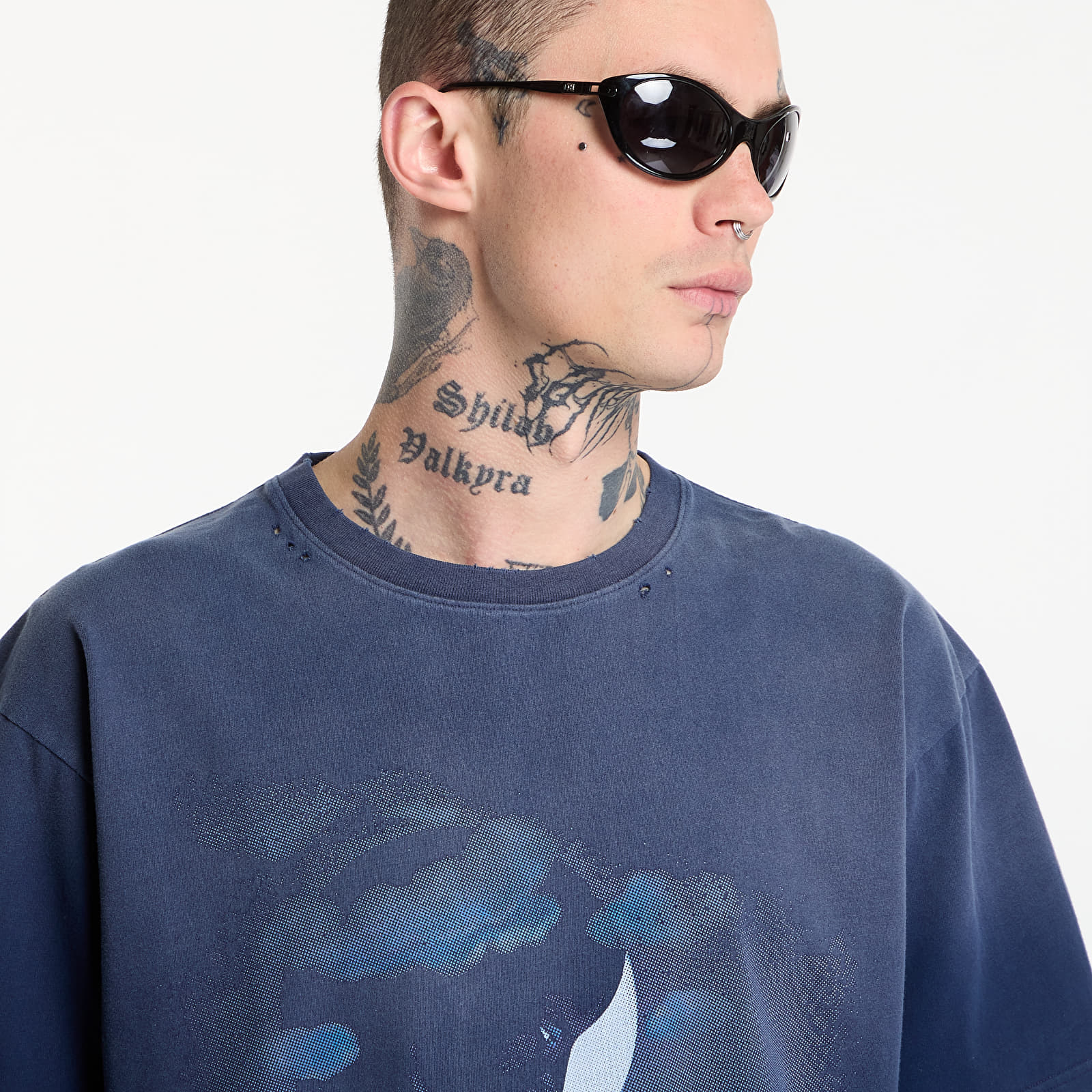 Marškinėliai MISBHV Mind'S Eye T-Shirt UNISEX Washed Navy